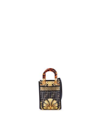 Mini x Versace Fendace Convertible Sunshine Shopper Tote Printed Laminated Leather