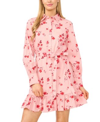 Women's Printed Collared Neck Mini Dress