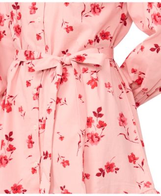 Women's Printed Collared Neck Mini Dress