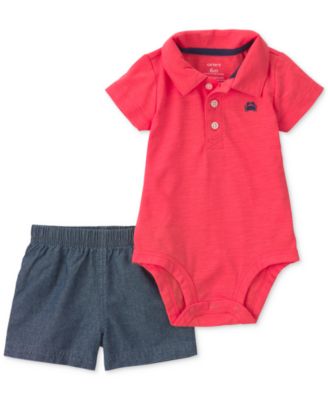 Baby Boys' Short-Sleeve Bodysuit & Shorts, 2-Piece Set