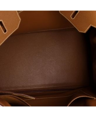 Birkin 35 Handbag Brown Veau Grain Lisse with Gold Hardware