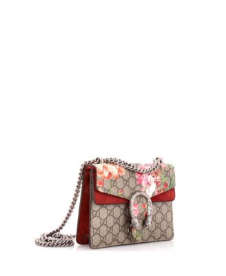 Mini Dionysus Bag Blooms Print GG Coated Canvas