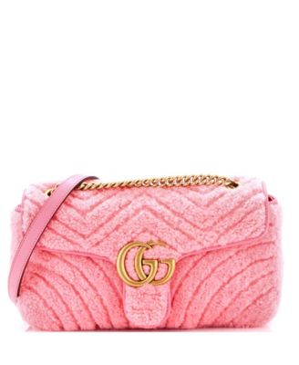 Small GG Marmont Flap Bag Matelasse Shearling