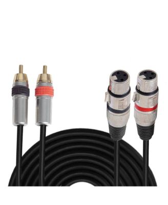 RCA to XLR Audio Cord - Dual RCA Male To XLR Female Connector 5 ft Heavy Duty Portable Professional Speaker Cable Wire Adapter