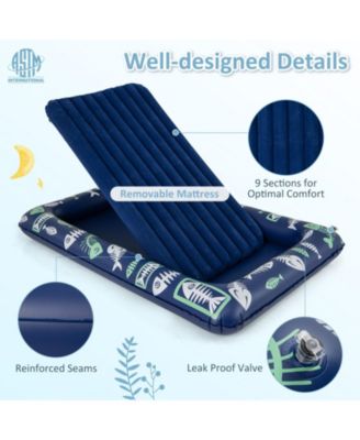 Toddler Inflatable Travel Bed with Electric Pump and Raised Bed Rails