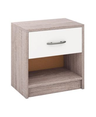 Bedside Table Nightstand with Drawer and Open Shelf