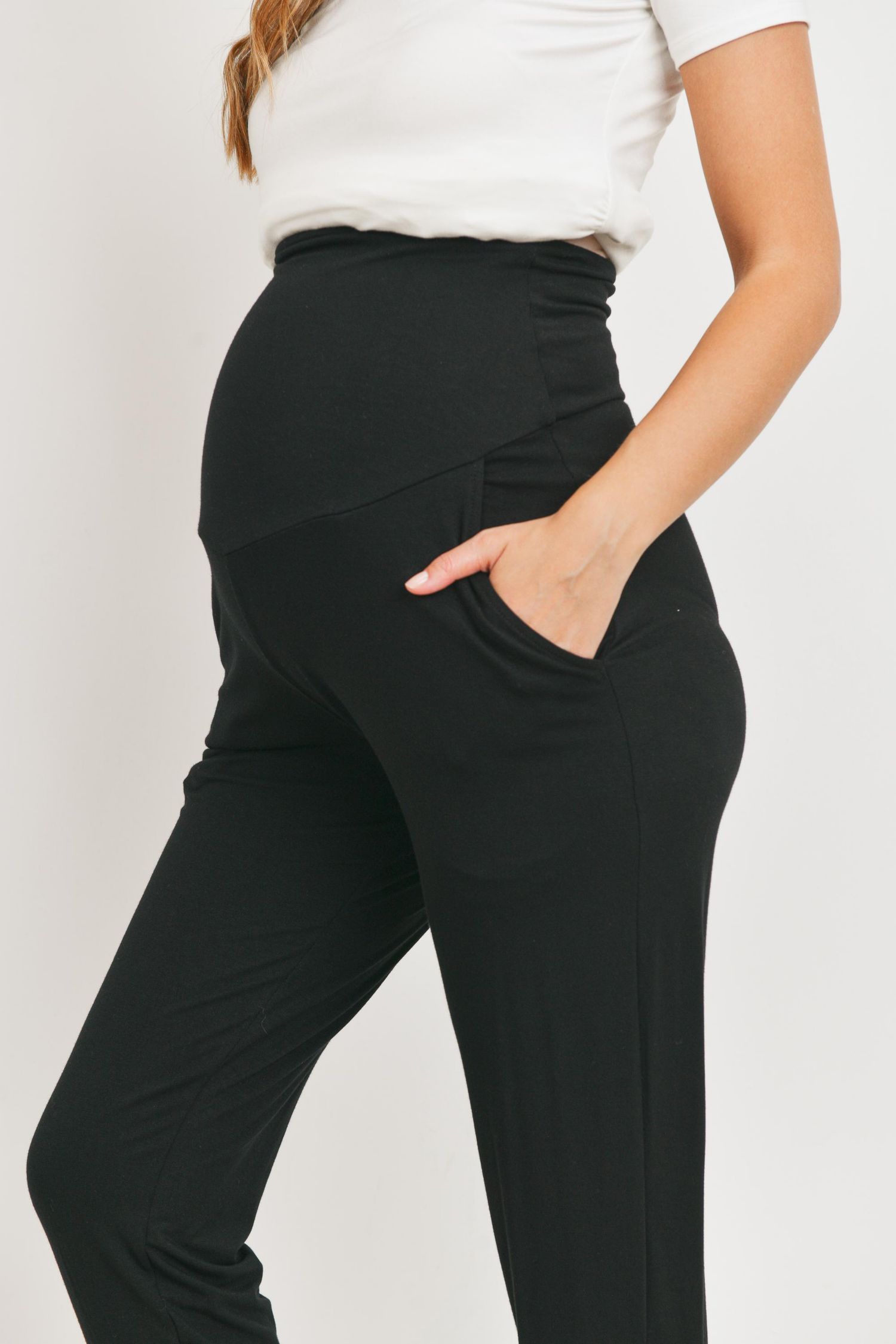 Maternity Over-the-Belly Pull-On Joggers With Side Pockets