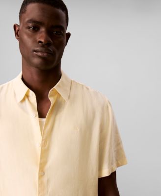 Men's Linen-Blend Classic Button-Down Shirt