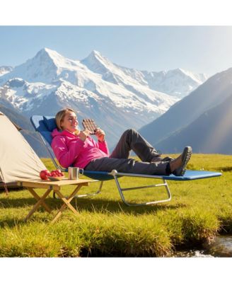 Foldable Reclining Pool and Beach Chair w/ Pillow, Dark