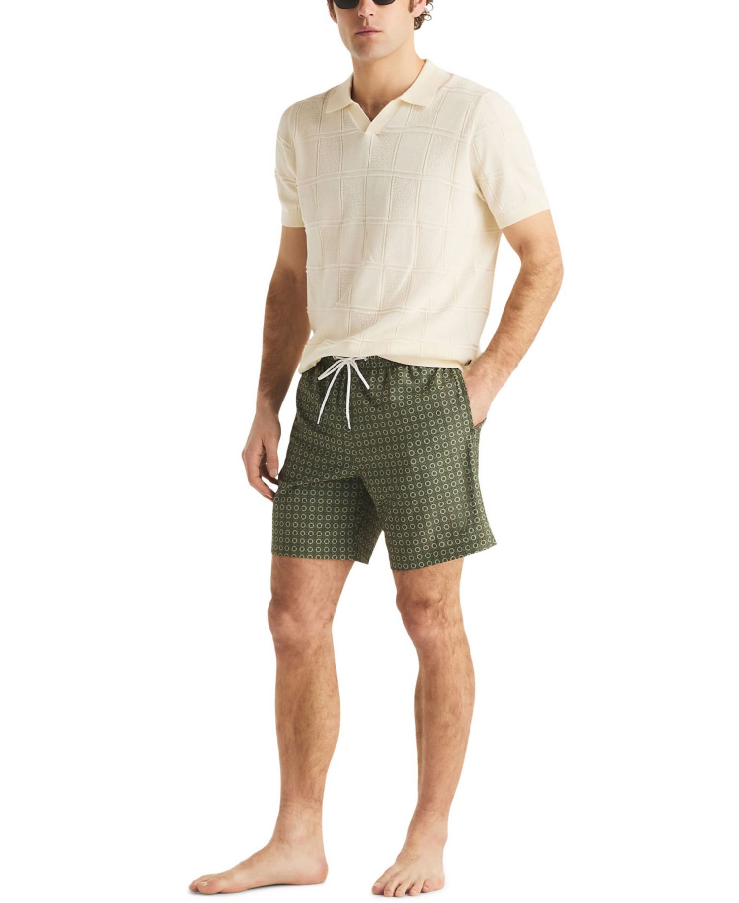 Men's 7" Full Elastic Boxer Liner Swimsuit