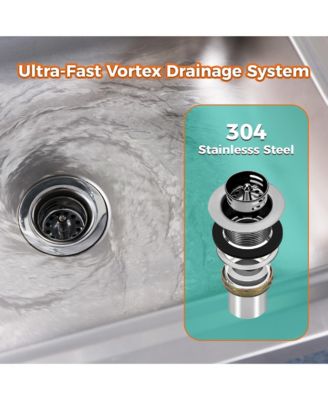 17 x 15 Inch 304 Stainless Steel Wall Mounted Hand Sink NSF Certified Durable Easy to Install