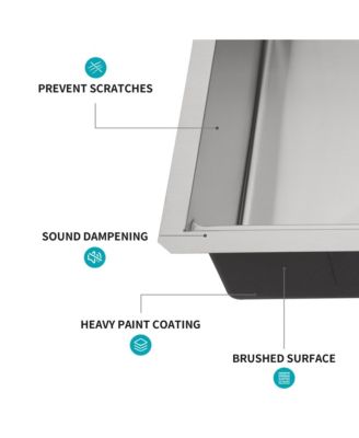 45 x 19 x 10 Inch Single Bowl Undermount Workstation Kitchen Sink - 16 Gauge Stainless Steel Deep Sink