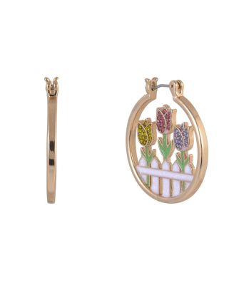 Tulip Theme Hoop Earrings