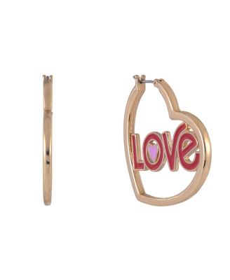  Heart Shaped Hoop Earrings Brass Material