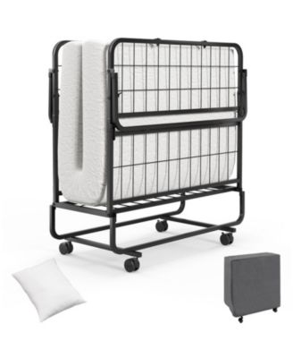 Twin Rollaway Guest Folding Bed with Memory Foam Mattress
