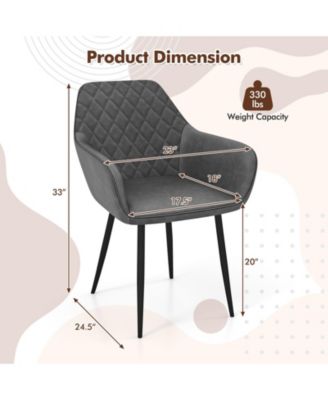 Leisure Dining Chairs Set of Two with Curved Backrest