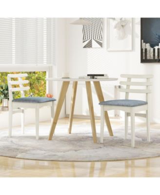 Fabric Kitchen Side Chairs Set of Two with Wood Frame