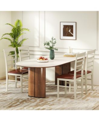 PU Leather Wooden Dining Chairs Set of Two