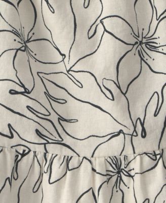 Baby Girls' Linen Blend Floral Dress