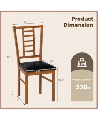 PU Leather Upholstered Wood Dining Chairs Set of Two