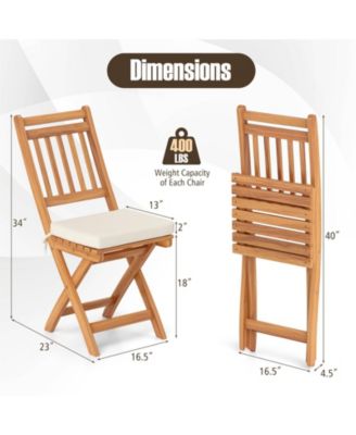 Patio Folding Chairs Set of Two with Soft Seat Cushions