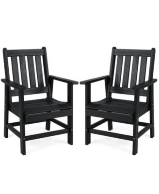 Set of Two Patio Dining Chairs with Wide Armrests