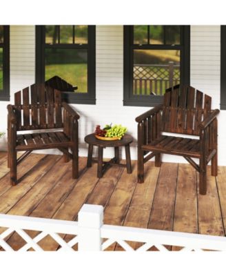 Outdoor Wooden Patio Dining Chair with Armrests