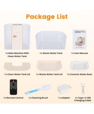 Zeus and Ruta Cordless Pet Water Fountain 4.5L Dual Tank Filtration Automatic Cat Dog Dispenser Easy Clean Design