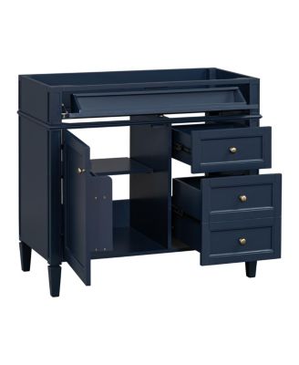 36 Inch Modern Bathroom Vanity without Top Sink, Soft Close Drawers and Adjustable Shelf for Small Spaces