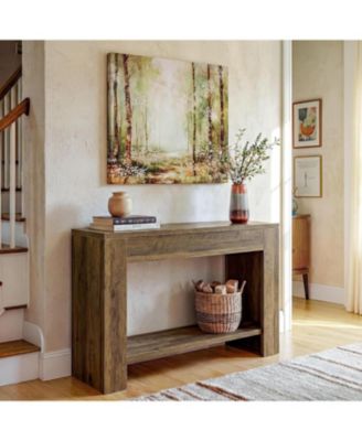 41.3'' Farmhouse Console Table, 2-Tier Sofa Entryway Table with Storage, Narrow Wooden Behind Couch