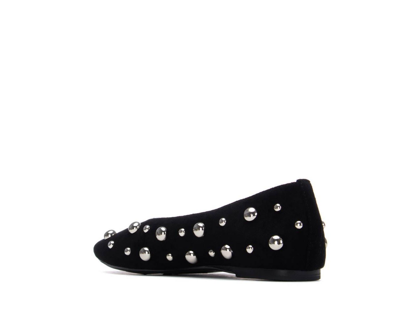 Женские балетки XTI Suede Studded Ballet Flats, цвет: Чёрный — фото 3