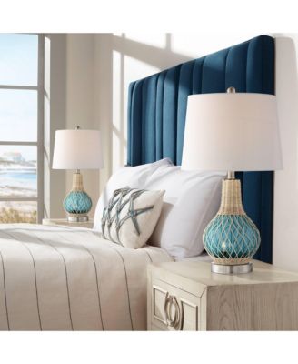Alana 22 3/4" High Small Modern Coastal Accent Table Lamps Set of 2 LED Night Light Glass Living Room Bedroom