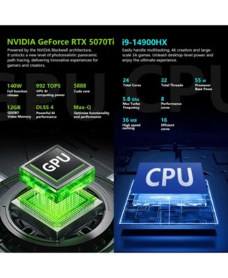 Radiant R Traditional Laptop Intel Core i9 64GB RAM NVIDIA GeForce RTX 5070 Ti 2TB SSD Storage Windows 11 Home 300Hz