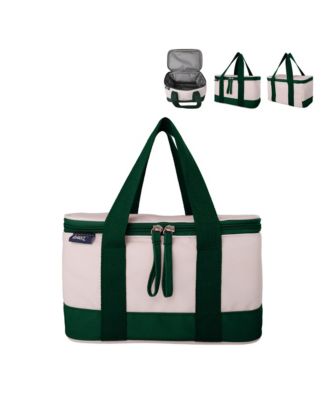 Rectangular Small Cooler Bag Insulated 1.5 Gal, Canvas Soft Cooler with Tote Handles and Zip Closure