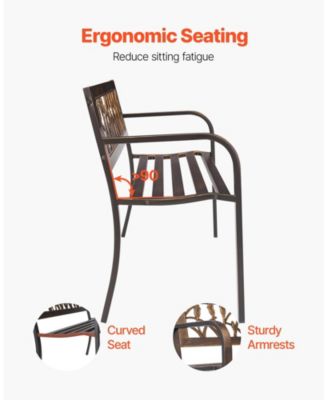 30-Inch Steel Frame Bench with Slatted Seat