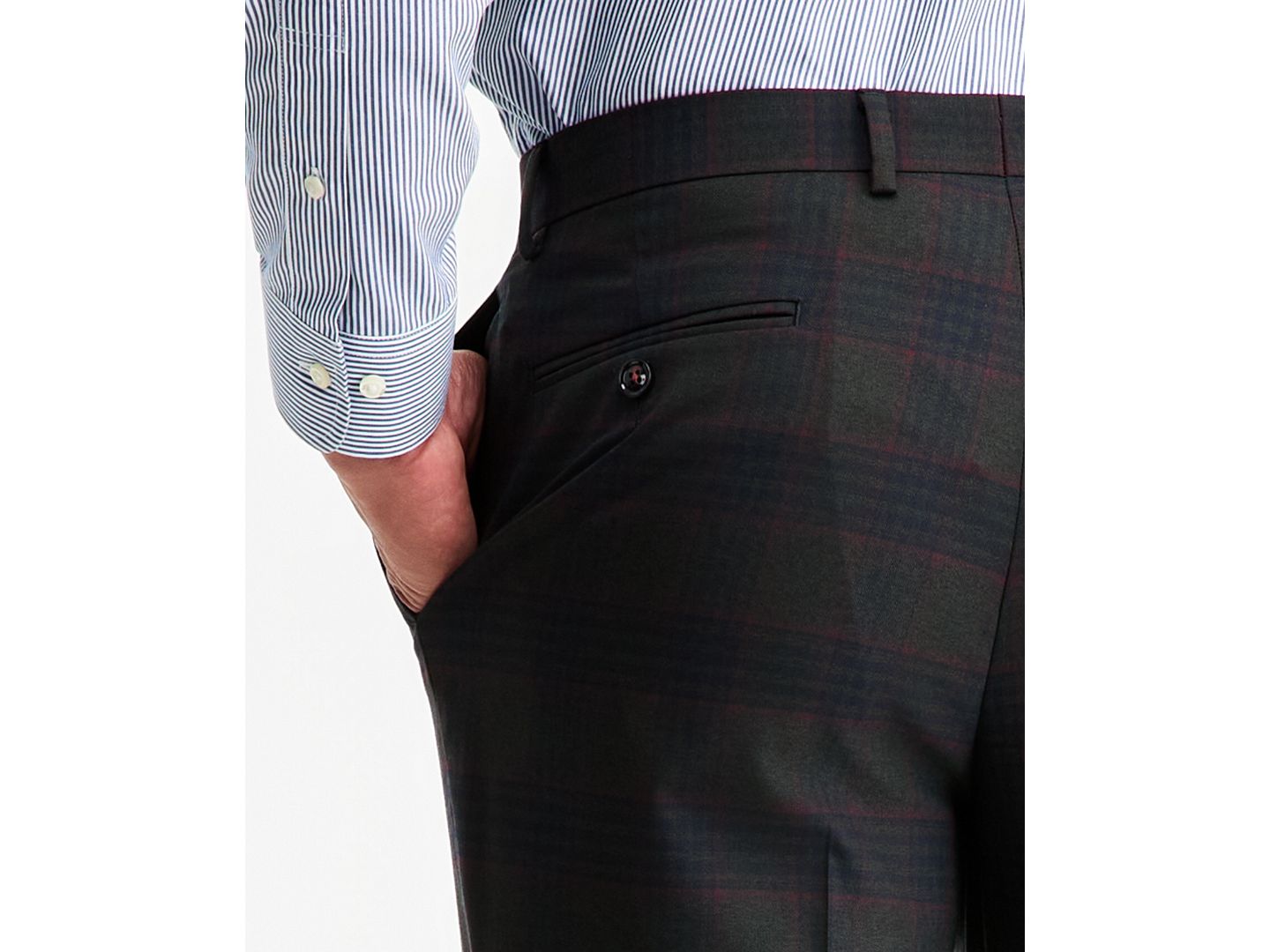 Мужские брюки Tayion Collection Classic-Fit Green Plaid Suit Separate, цвет: Оливковый красный — фото 6