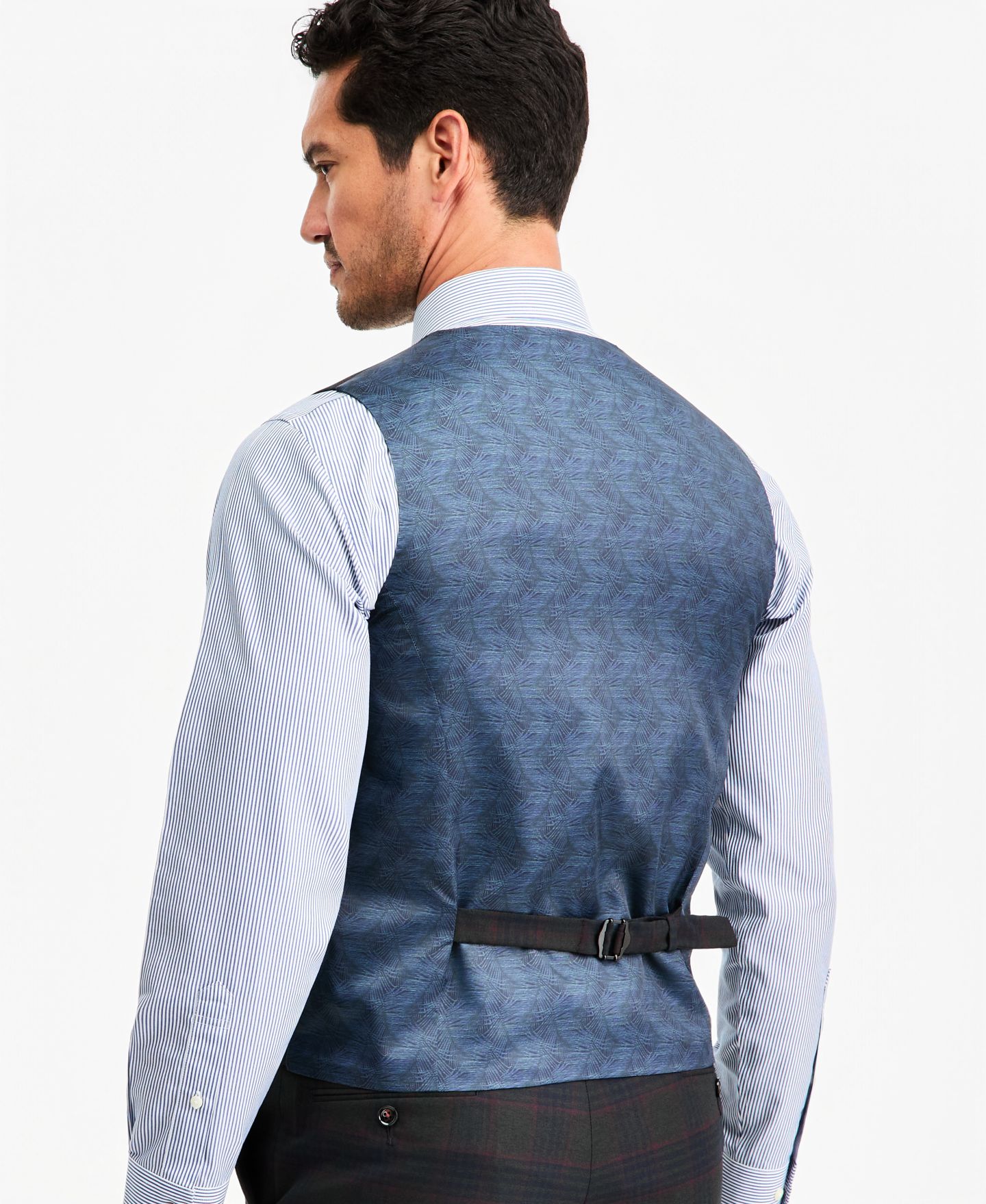 Мужской жилет Tayion Collection Classic-Fit Green Plaid Suit Separate Double-Breasted Vest, цвет: Оливковый красный — фото 2
