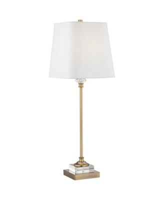 Julia 29 1/2" Tall Skinny Buffet Traditional End Table Lamp USB Dimmer Gold Finish Crystal Living Room Charging