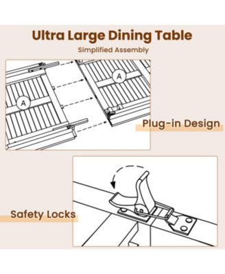 71 Patio Dining Table 6 Person Large Oval Table  Teak Wood Tabletop