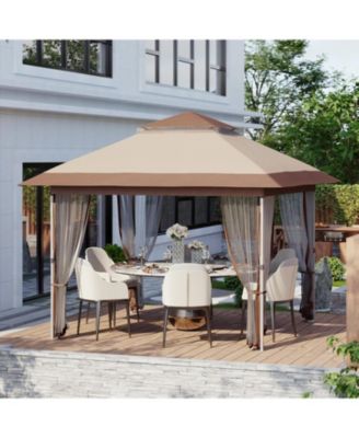 Pop Up Gazebo, Outdoor Canopy Tent with Mosquito Netting, Pop Up Canopy Tent with Curtains