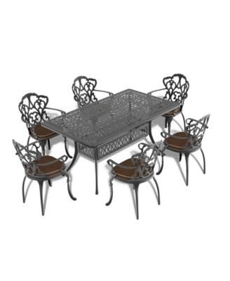 Cast Aluminum Patio Dining Table Frame and Umbrella Hole