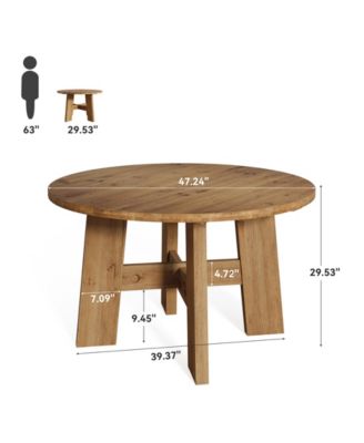 Solid Wood Dining Table Round Kitchen Table