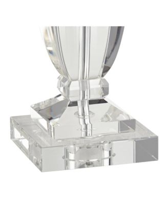 Sherry 25" High Modern Table Lamp USB Dimmer Crystal Single Gray Shade Living Room Charging Bedroom Bedside