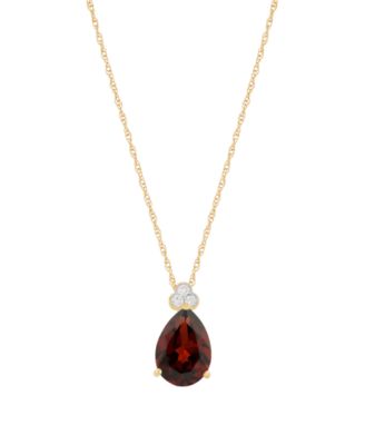 Amethyst (1-1/2 ct. t.w.) & Diamond Accent Drop Pendant Necklace in 14k Yellow Gold (Also Available in Multi-Stones)