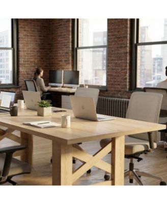 Wood Farmhouse Dining Table for 6-8, Heavy Duty Large Kitchen Table, 70.87" Long Rectangular Dining Room Tables with Strong Legs