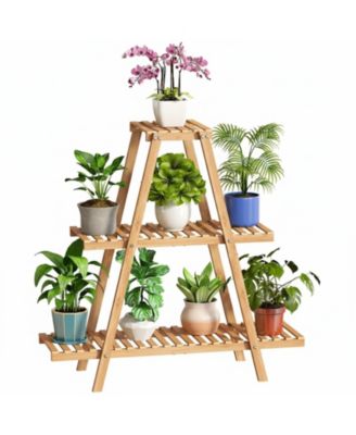 3 Tier Plant Stand Indoor Outdoor 8 Potted Flower Holder Ladder Rack Sturdy Modern Country Design