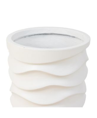 Set of 2 Waves Tall Round MgO Planters