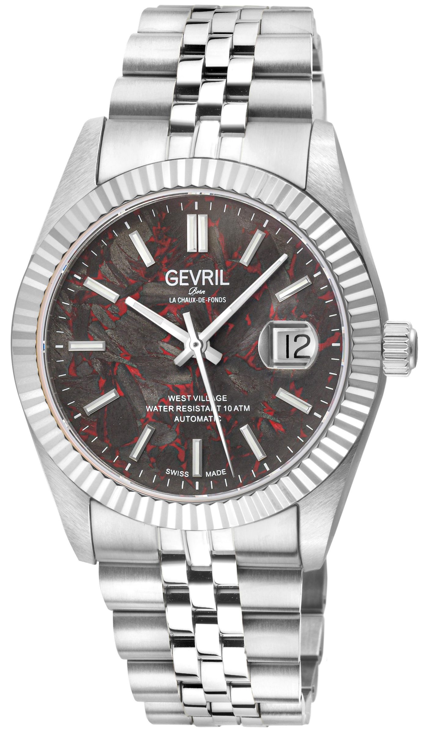Мужские часы Gevril West Village Swiss Automatic Bracelet Watch, цвет: Серебряный — фото 1