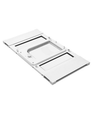 Adjustable Window Cat Door 23"–28" Wide with 4 Lock Modes and Aluminum Frame