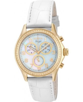 Women's 12990 Angel Quartz Chronograph Mother of Pearl Dial Watch